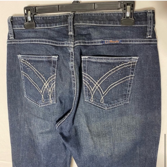 Wrangler Q Baby Med Dark Wash Mid Rise Straight Leg Jeans 9/10 - Picture 10 of 15